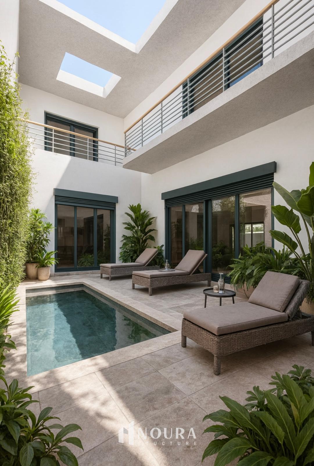 Rendu maison avec piscine